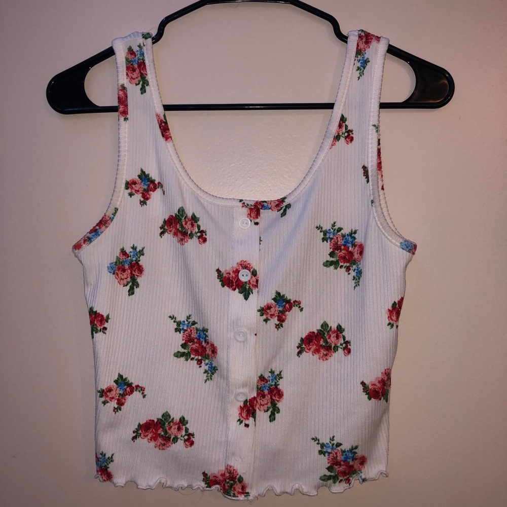 White floral tank top